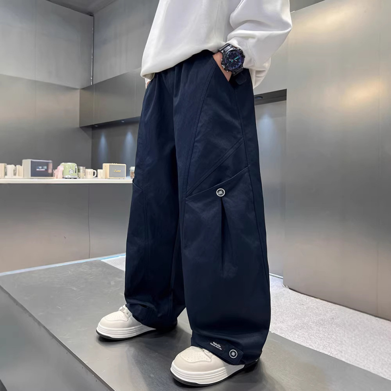 男童工装裤长裤春秋款2026新款儿童直筒休闲春装裤子大童男孩裤子