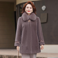大毛领妈妈装洋气中老年人棉衣外套时尚简约棉服女中年装60岁50岁
