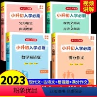 [全4册]小升初入学必刷全套 小学升初中 [正版]2023版小升初入学题人教版语文数学英语专项训练 现代文古诗文文言文满