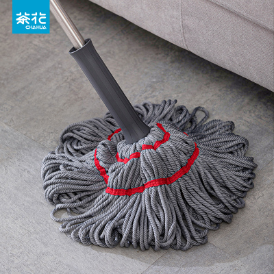 茶花自拧水旋转拖把家用免手洗拖把头挤水线拖布地拖墩布干湿通用