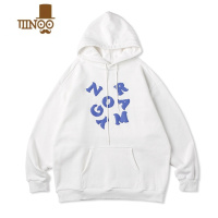 YANXU nory国潮发泡印花卫衣情侣加绒宽松连帽简约日系字母卫衣