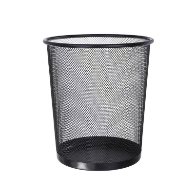 秦泰(Cqint) QTRASH-R 金属铁丝网格圆形垃圾桶 15L 黑色