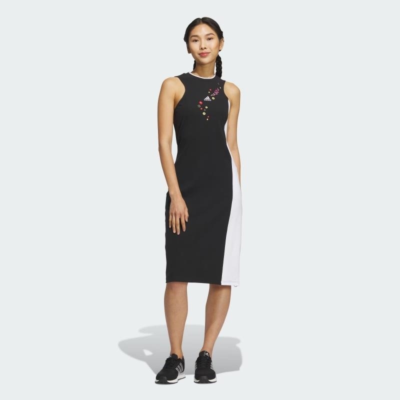 adidas/阿迪达斯女子 花朵刺绣修身长款休闲无袖连衣裙 IM8442 C