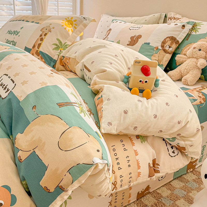 儿童卡通纯棉被套单件150x200x230被罩全棉单人宿舍1.5被单四件套