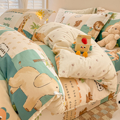 儿童卡通纯棉被套单件150x200x230被罩全棉单人宿舍1.5被单四件套_165