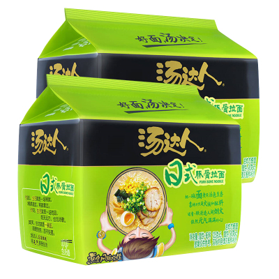 统一 方便面 汤达人 日式豚骨味方便面 五连包 125g*5袋/包*2包组方便面