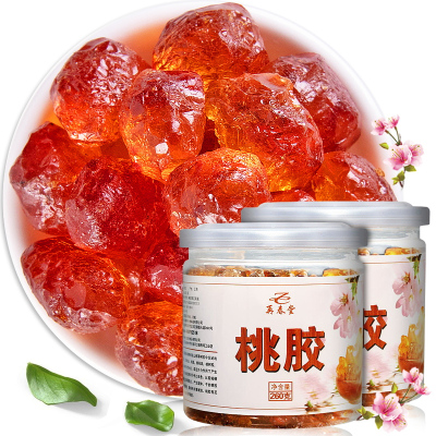 再春堂桃胶桃花泪260克/瓶桃树胶精选桃胶小颗粒可搭配雪燕皂角米组合免洗易泡发保健茶饮花草茶瓶装