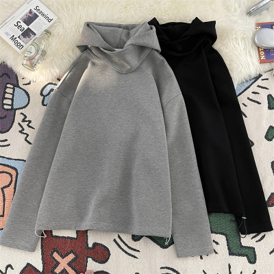 男装潮牌暗黑极简风春秋季新款连帽卫衣男青少年休闲宽松运动外套