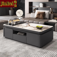 锦北 岩板面茶几客厅茶台烧水壶一体桌家用泡茶台办公室茶桌 1.3米深灰