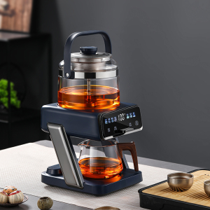 苏宁宜品煮茶器YQ-E09 1350W触屏液晶分体式耐热玻璃1.2L定时蒸煮4-6人用