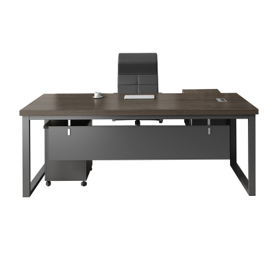 慧采云 办公家具老板桌职员办公桌简约现代时尚经理桌板式钢架桌主管桌1.8m