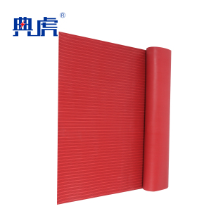 典虎 绝缘橡胶板 红色条纹 6kv 5米*1米*3mm 卷