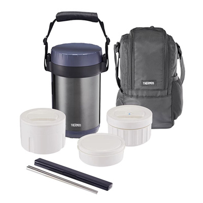 膳魔師保温饭盒三层大容量长效保温便携组装TCBG-2000F(颜色随机)