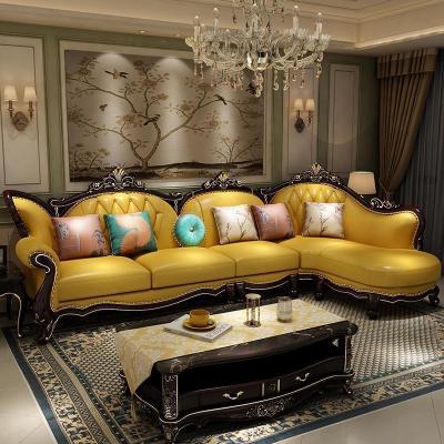 森美人欧式黑檀色实木L型转角沙发组合美式小户型客厅家具沙发