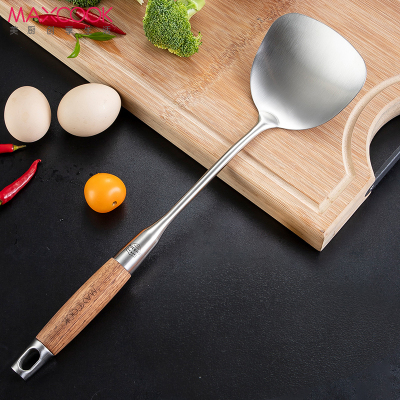 美厨(maxcook)锅铲炒铲 304不锈钢铲子 梨花木一体成型加厚炒菜铲 MCCU002