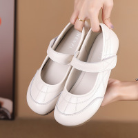 平底小众复古女鞋25秋新款民族舒适魔术贴妈妈鞋真皮软底舒适单鞋