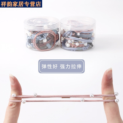 怡茹儿童头绳韩国发圈女童扎头发橡皮筋公主头花辫子头绳宝宝发饰蝴蝶结黑蓝24件套