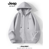 Jeep吉普连帽开衫卫衣男士2025新款宽松外套男休闲大码男装上衣潮