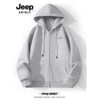 Jeep吉普连帽开衫卫衣男士2025新款宽松外套男休闲大码男装上衣潮