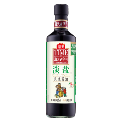 海天 老字号系列[淡盐头道]480ml*2 非转基因黄豆