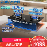 老板(Robam)[星辰系列]燃气灶家用双灶嵌入式煤气灶5.2kW可调节小尺寸灶具灶台猛火灶 20B2A天然气
