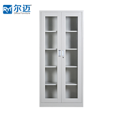 尔迈 文件柜铁皮柜办公柜钢制资料柜储物柜带锁钢制档案柜 通玻器械柜