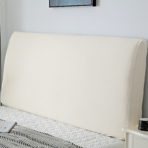 全包床头套罩 床头罩软包床靠背罩防尘保护套简约现代北欧 米白色 2.0米(适合1.9-2.1米床头使用)