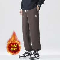 |男装 秋冬季加绒加厚卫裤男宽松直筒复古百搭休闲运动裤男