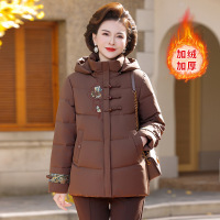 年女装妈妈棉衣女40-60岁刺绣中老年棉服女冬季加厚加绒款女