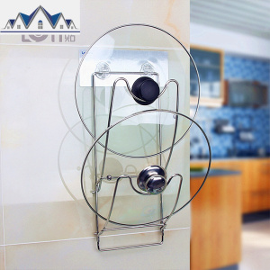 锅盖架免打孔吸壁式不锈钢可折叠壁挂厨房放锅盖的架子置物架 三维工匠 默认颜色