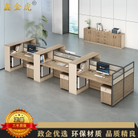 鑫金虎 高箱屏风职员桌六人位含柜4500*1200*1100mm