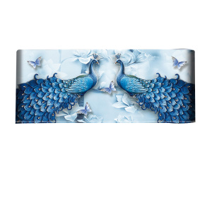 京城派 挂机空调罩格力美的海尔挂机空调防尘罩开机不取挂式2P空调罩 4031双蓝孔雀 86*20*35cm