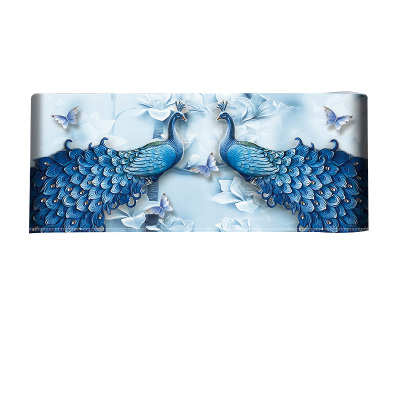 京城派 挂机空调罩格力美的海尔挂机空调防尘罩开机不取挂式2P空调罩 4031双蓝孔雀 86*20*35cm