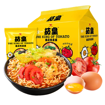 统一茄皇新疆番茄鸡蛋面汤达人日式豚骨方便面泡面拉面夜宵速食品五合一拉面