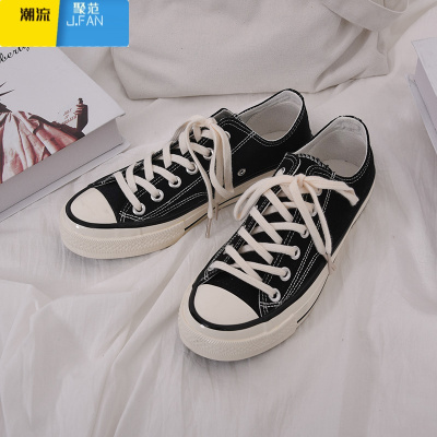 聚范帆布鞋女2021新款学生韩版原宿ulzzang鞋子女百搭低帮板鞋潮