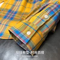 [2.5折价75元]唐狮春款长袖衬衫男格子衬衫长袖衬衫男格子衬衫男长袖春季