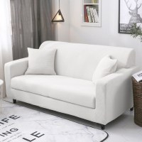 三人双人弹力全包萬能沙发套沙发套罩沙发垫通用全盖布 玉石白 XL码(测量长度235-300cm适用,一般用于四人位沙发)