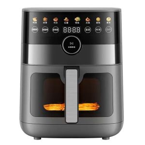 美Midea)可视空气炸锅 2000W立体双热源匀烤智能旋钮触控 6.5L电炸锅 MF-KZC6584