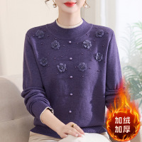 中老年女装妈妈装针织毛衣新款洋气加厚保暖内搭打底衫上衣_1