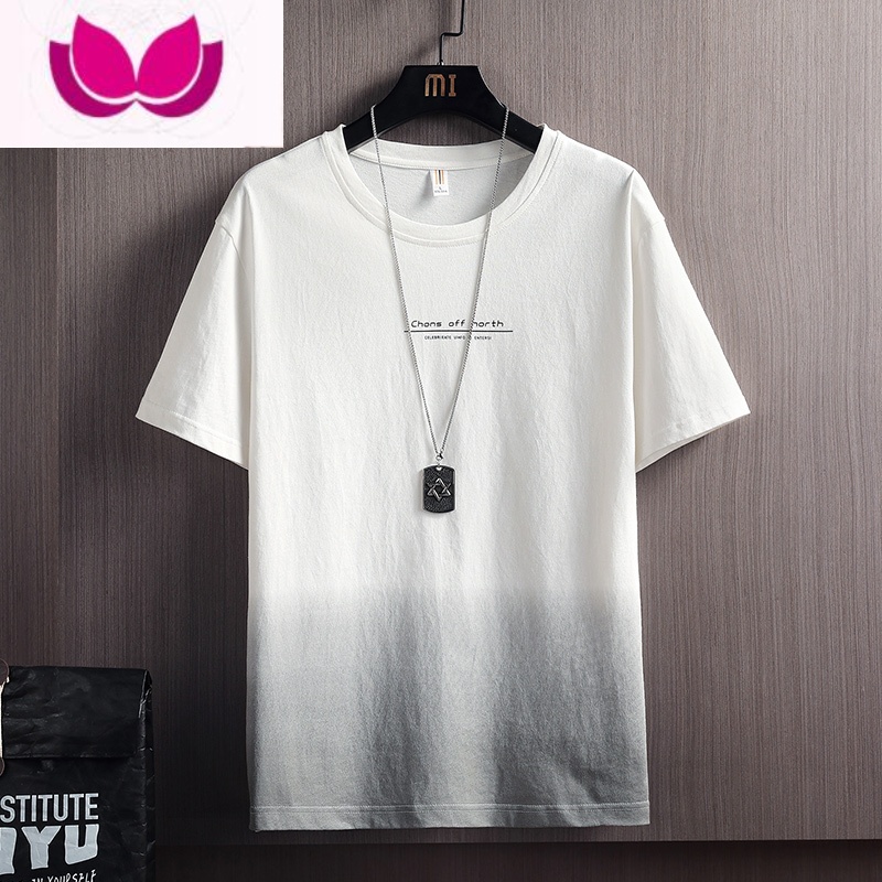 七斓夏季薄款冰丝短袖T恤男士潮牌宽松半袖体恤打底衫男装上衣服