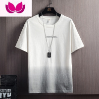 七斓夏季薄款冰丝短袖T恤男士潮牌宽松半袖体恤打底衫男装上衣服