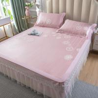 家柏饰(CORATED)凉席冰丝席三件套1.8m床公主风床裙式可水洗可折叠夏季空调软席子