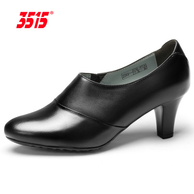 际华3515强人女士春秋季单鞋真皮职业正装皮鞋高跟透气舒适通勤鞋