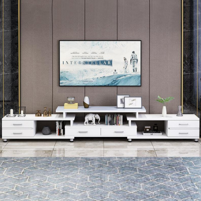 电视柜现代简约小户型钢化玻璃茶几电视柜组合客厅伸缩电视机柜