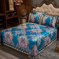 美帮汇冰丝床单凉席1.8m可水洗夏季空调软席子1.5米可折叠夏凉席三件套