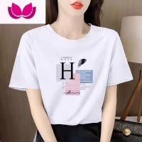 七斓2023夏季新款休闲百搭减龄短袖t恤女韩版宽松显瘦打底衫上衣