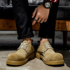 工装德比鞋男原创设计大头鞋男秋季透气英伦风厚底增高休闲鞋