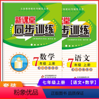 [正版]初中语文+数学套装新课堂同步训练七年级上册同步课堂辅导人教版七年级初一数学专项训练课后作业全套同步试卷