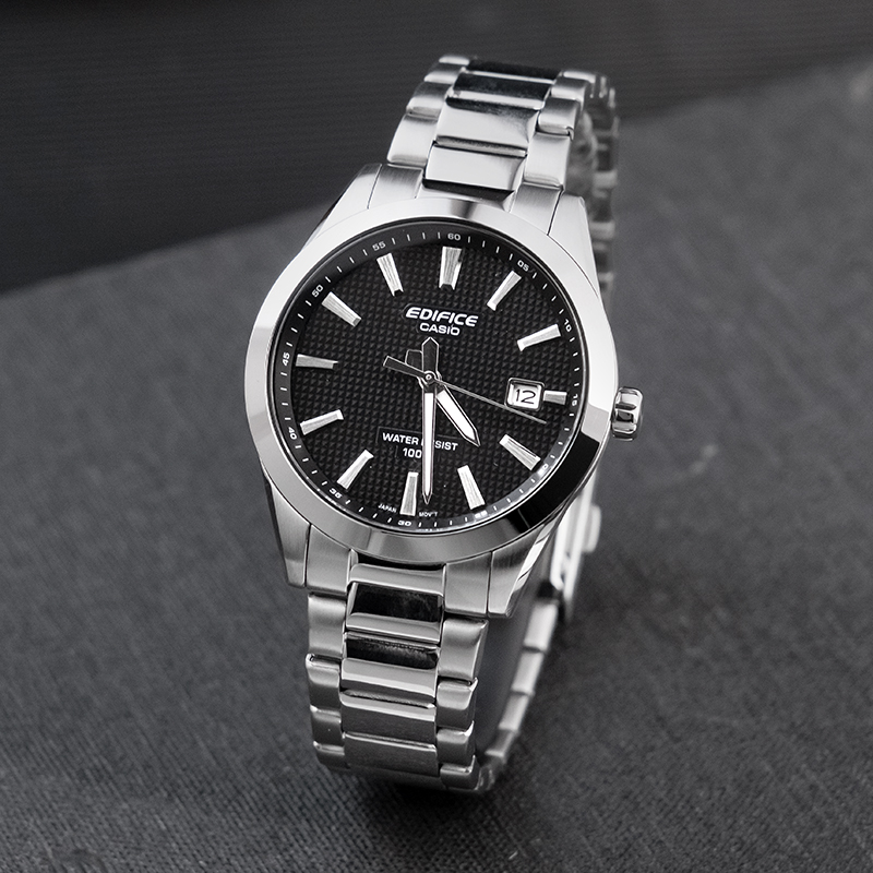 卡西欧男生手表EDIFICE简约三针商务休闲钢带男表石英表EFV-160D