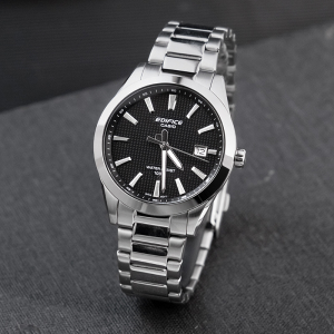 卡西欧男生手表EDIFICE简约三针商务休闲钢带男表石英表EFV-160D